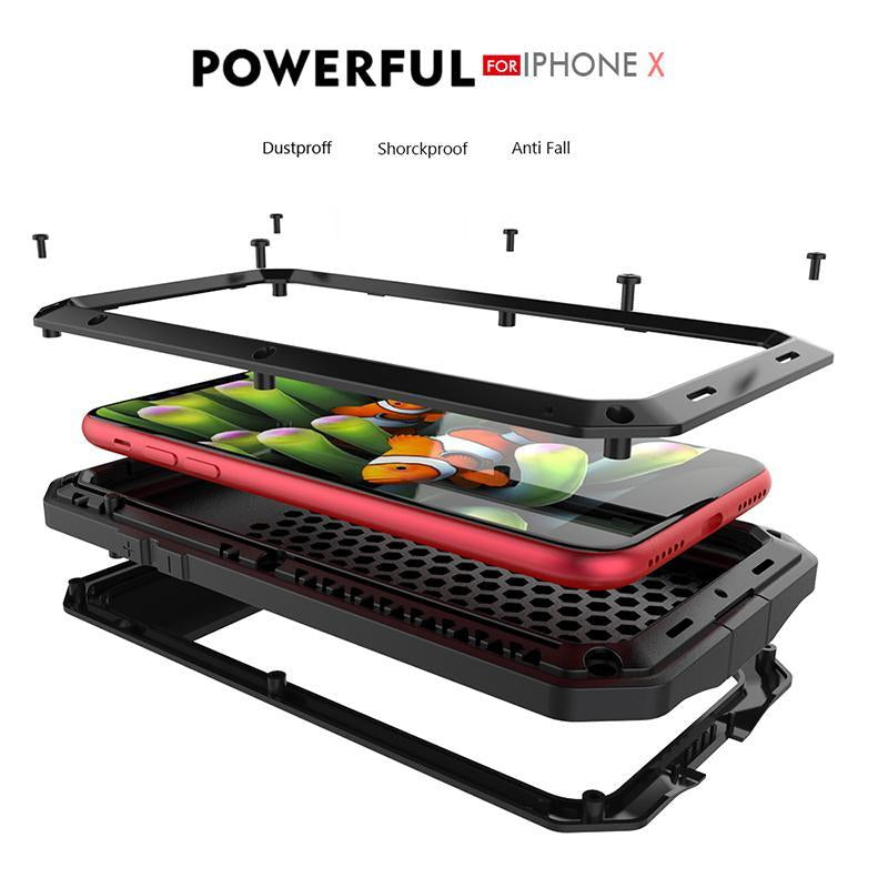 Three Layered Aluminum Metal Phone Case For iPhone X