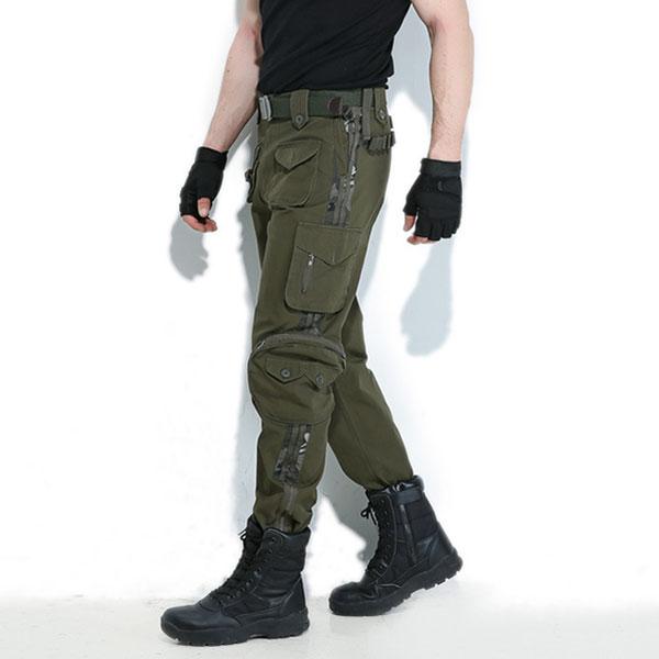Stripe Element Army Style Multi-Pocket Cargo Pant