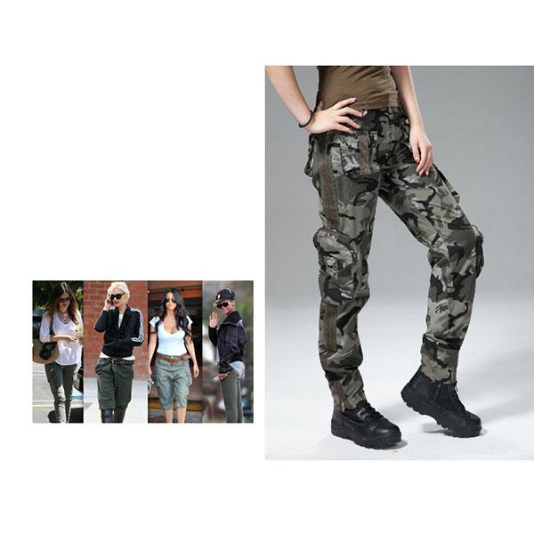 Women Military Style Multi-Pocket Pant Large Size Available