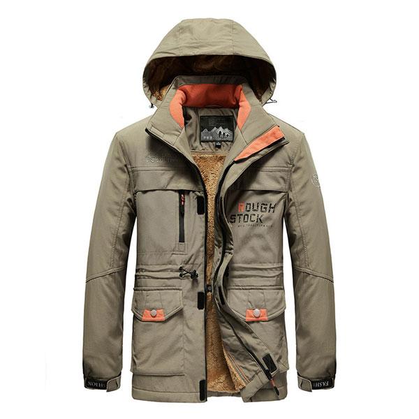 Casual Daily Wear Men's Coat Large Size With Inside velvet