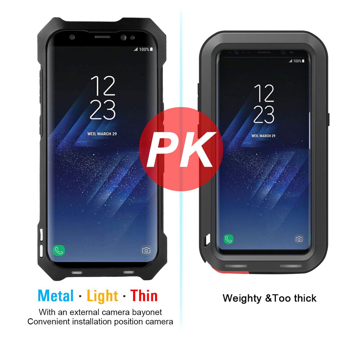All Around Protection Water Dirt And Shock Proof Phone Case For SAMSUNG Galaxy S8 And S8+ With External Camera