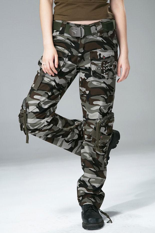 Women Casual Wear 100% Cotton Multi-Pocket Pant
