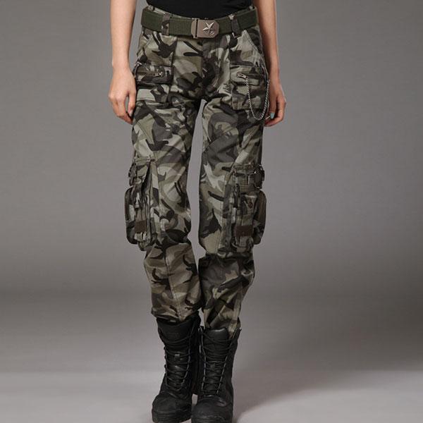 Women 100% Cotton Zipper Multi-Pocket Pant Large Size Available