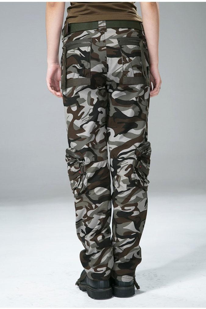 Women Casual Wear 100% Cotton Multi-Pocket Pant