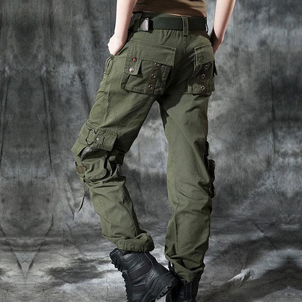 Women 100% Cotton Zipper Multi-Pocket Pant Large Size Available