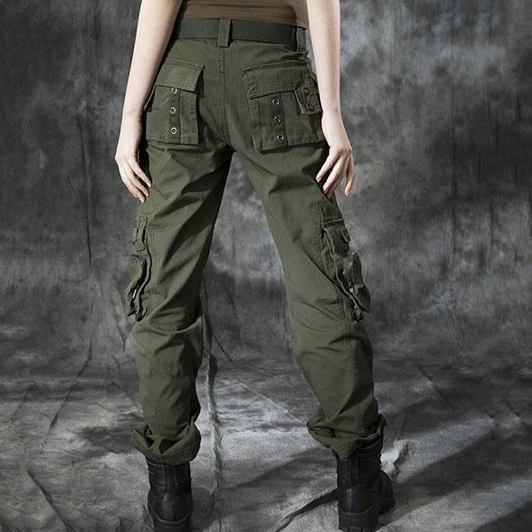 Women 100% Cotton Zipper Multi-Pocket Pant Large Size Available
