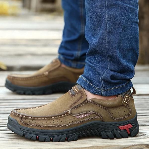 Spring Autumn Stylish Men Leather Hiking Shoes