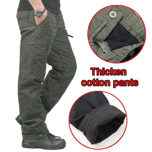 Winter Wear Double Layer Thick Cotton Outdoor Men's Pants