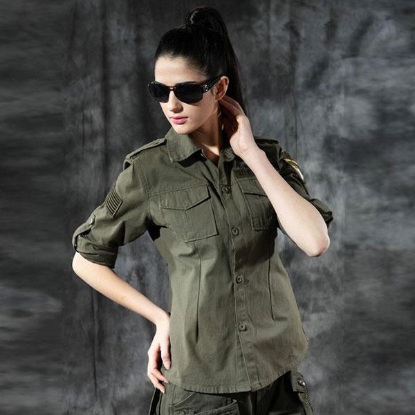 Airborne Army Style Long Sleeve Shirt