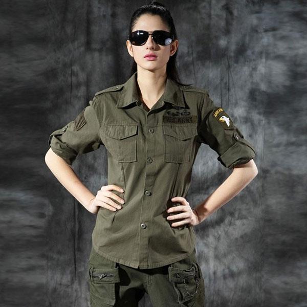 Airborne Army Style Long Sleeve Shirt