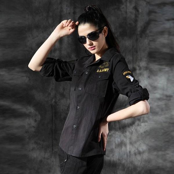 Airborne Army Style Long Sleeve Shirt