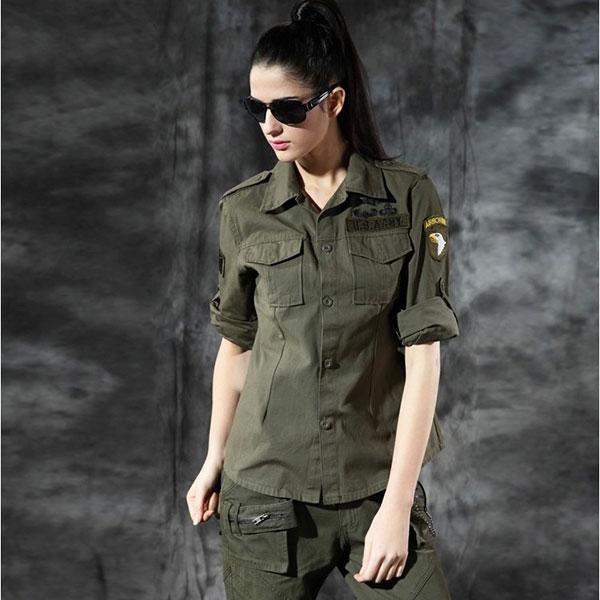 Airborne Army Style Long Sleeve Shirt