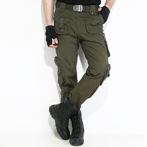 Stripe Element Army Style Multi-Pocket Cargo Pant