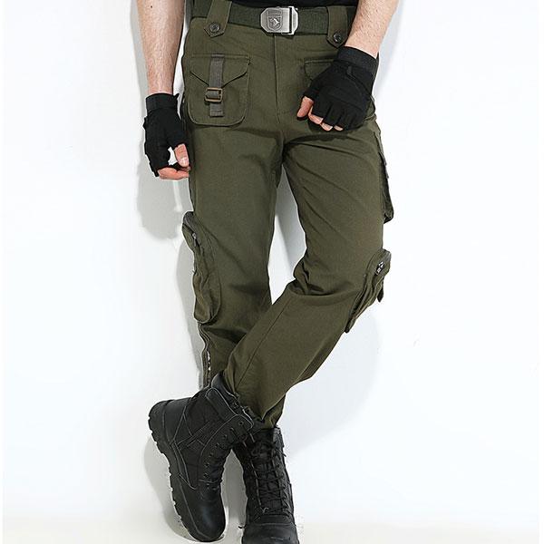 Stripe Element Army Style Multi-Pocket Cargo Pant