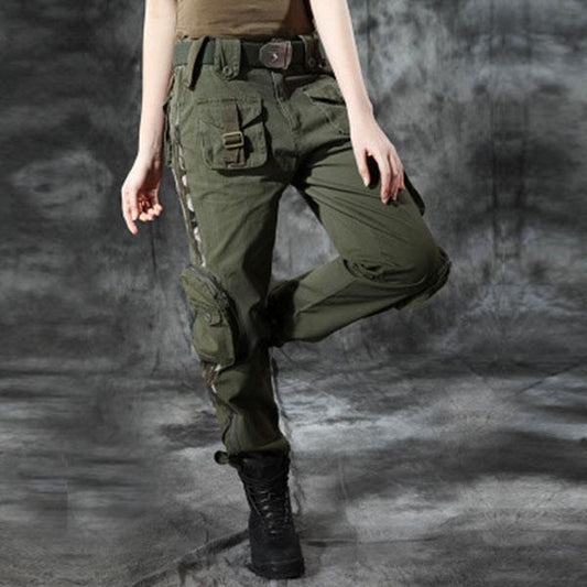 Women Military Style Multi-Pocket Pant Large Size Available