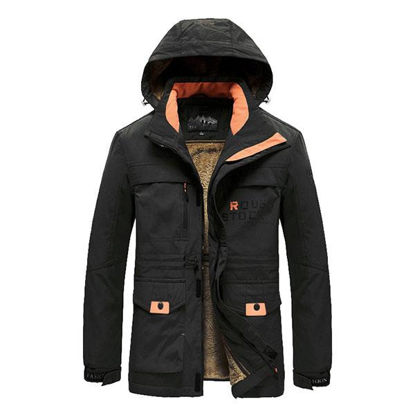 Casual Daily Wear Men's Coat Large Size With Inside velvet