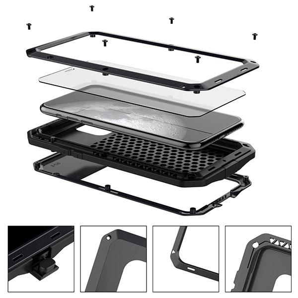 Ultra Protection Three Layered Aluminum Metal Phone Case For iPhone 11/ 11PRO/ 11PRO MAX
