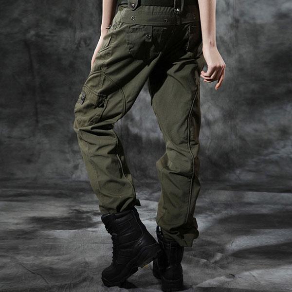 Women Slim Wear 100% Cotton Multi-Pocket Pant