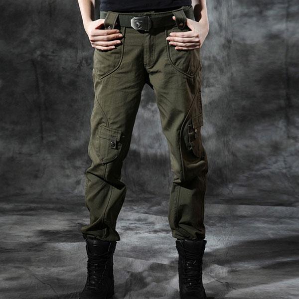 Women Slim Wear 100% Cotton Multi-Pocket Pant