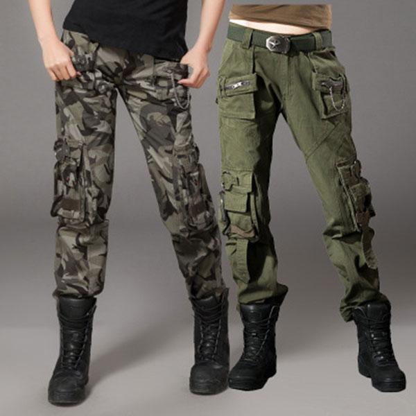 Women 100% Cotton Zipper Multi-Pocket Pant Large Size Available