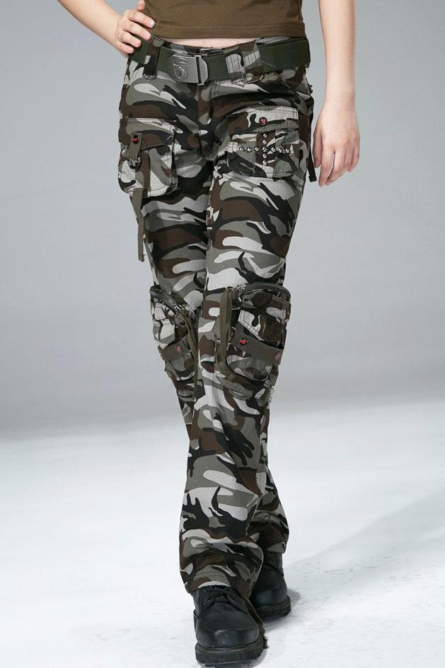 Women Casual Wear 100% Cotton Multi-Pocket Pant