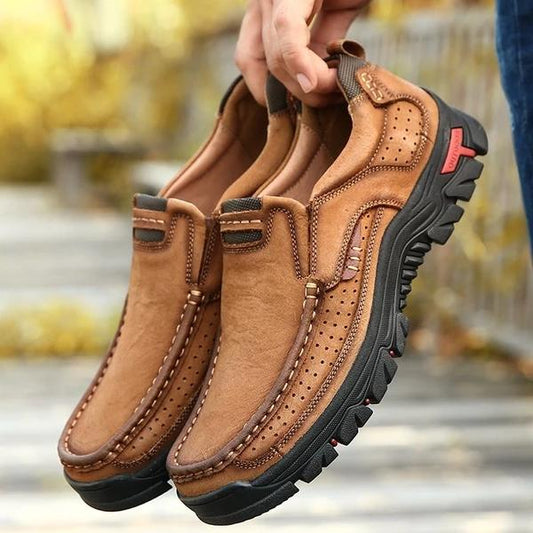 Spring Autumn Stylish Men Leather Hiking Shoes